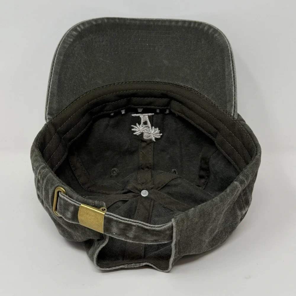 Maui Hawaii Hat Cap Embroidered Palm Tree Graphic Adjustable Strap Back Black‎